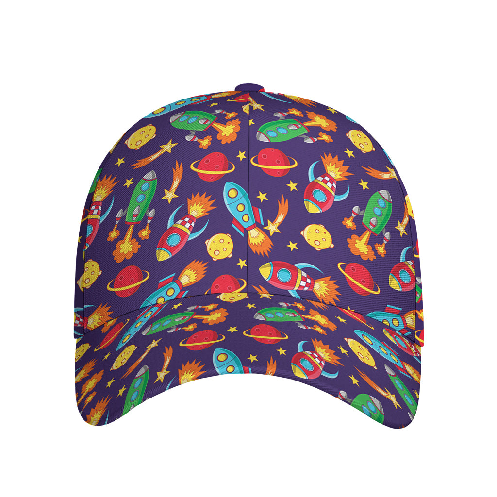 Space Rockets Pattern Print Baseball Cap