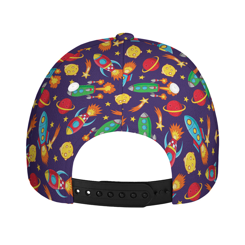 Space Rockets Pattern Print Baseball Cap