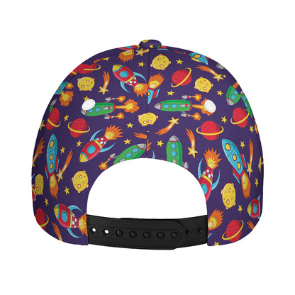 Space Rockets Pattern Print Baseball Cap
