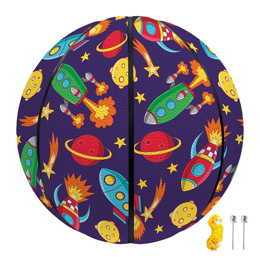 Space Rockets Pattern Print Basketball