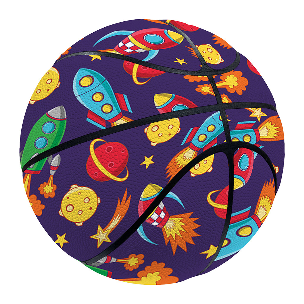 Space Rockets Pattern Print Basketball