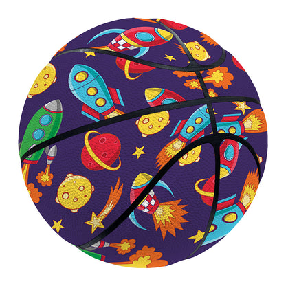 Space Rockets Pattern Print Basketball