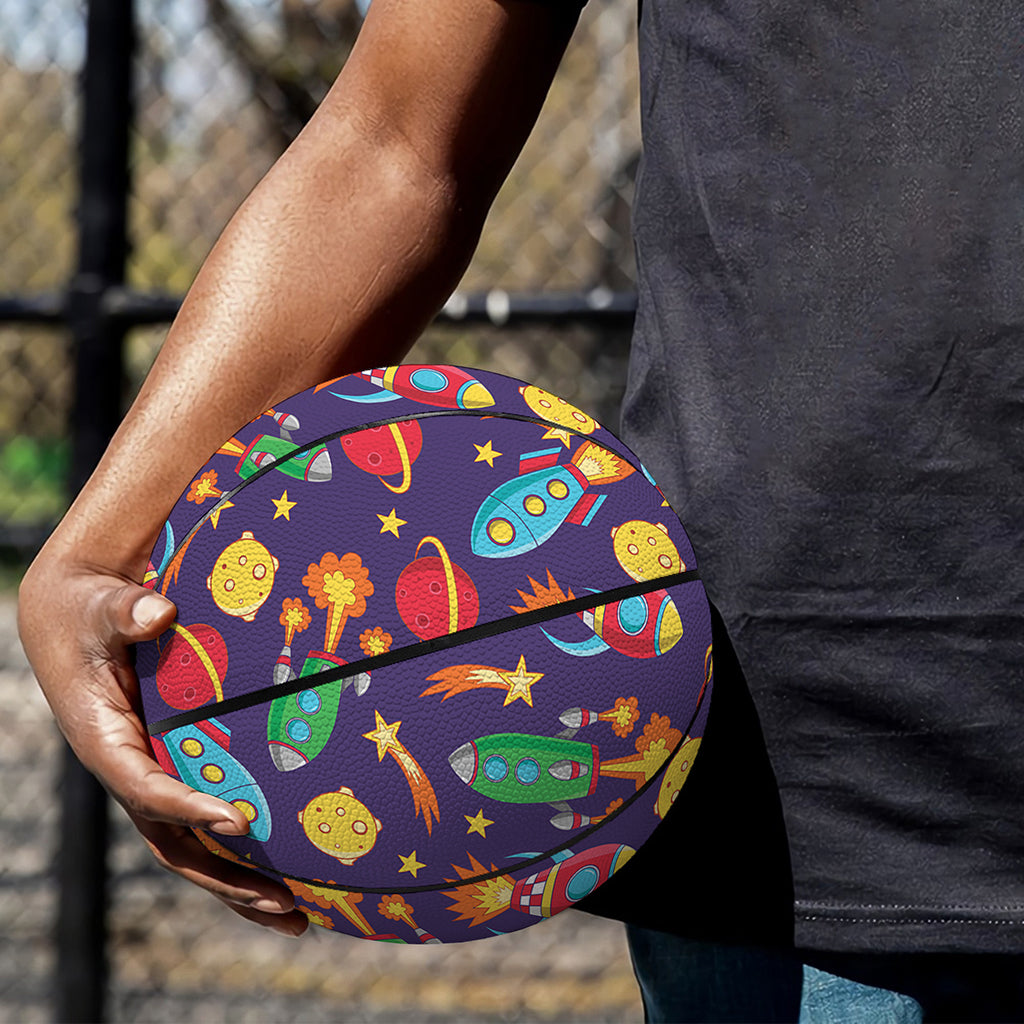 Space Rockets Pattern Print Basketball