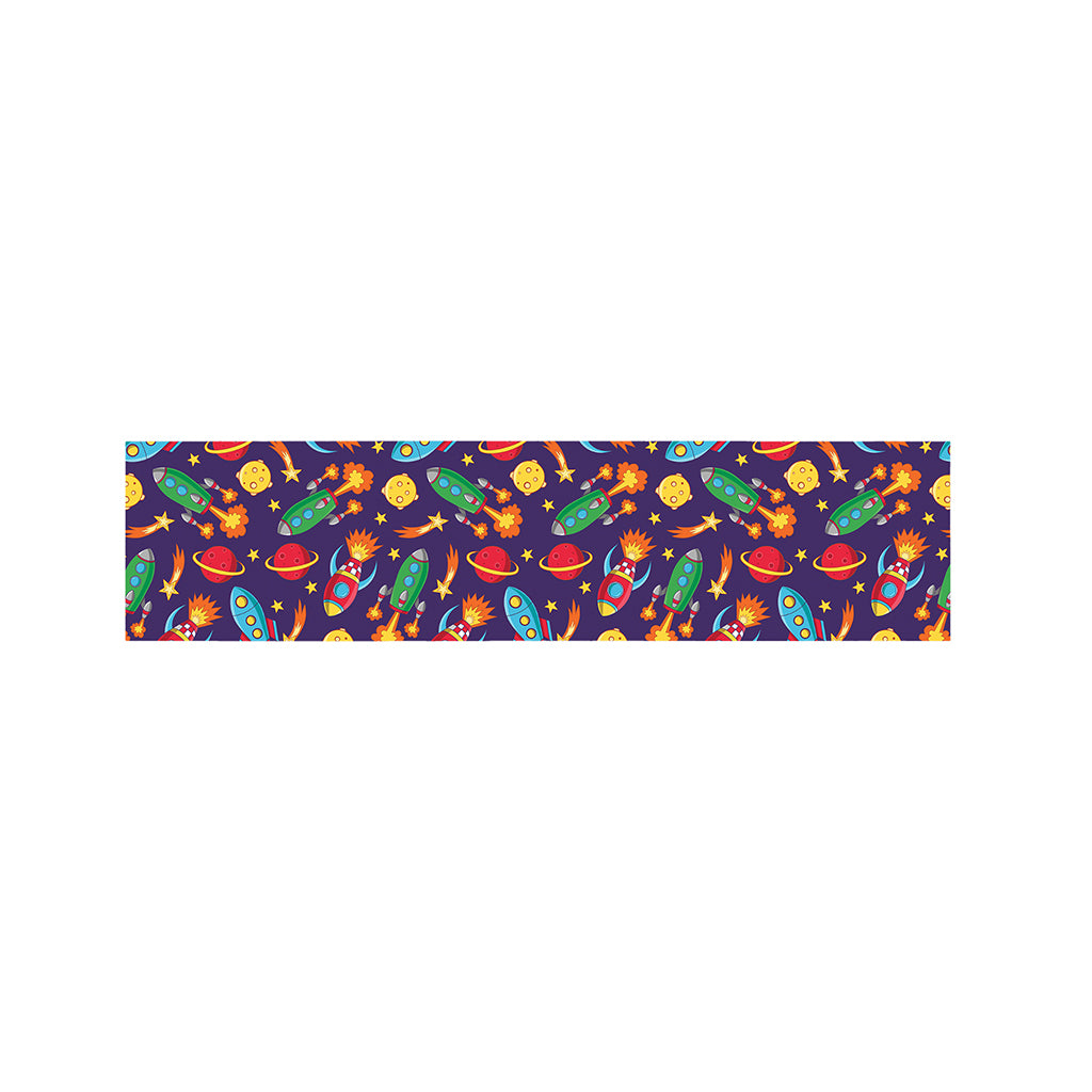 Space Rockets Pattern Print Bed Runner