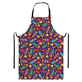 Space Rockets Pattern Print Bib Apron With Pocket