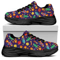 Space Rockets Pattern Print Black Chunky Shoes