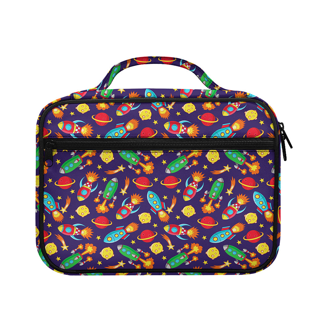 Space Rockets Pattern Print Briefcase Bible Bag
