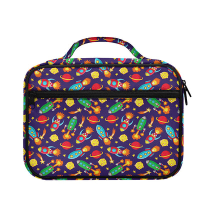 Space Rockets Pattern Print Briefcase Bible Bag