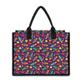 Space Rockets Pattern Print Canvas Tote Bag