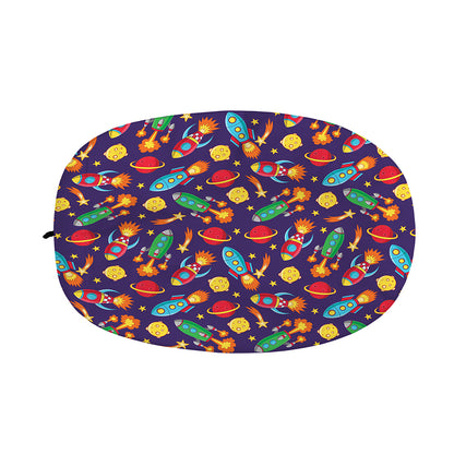 Space Rockets Pattern Print Car Side Mirror Covers