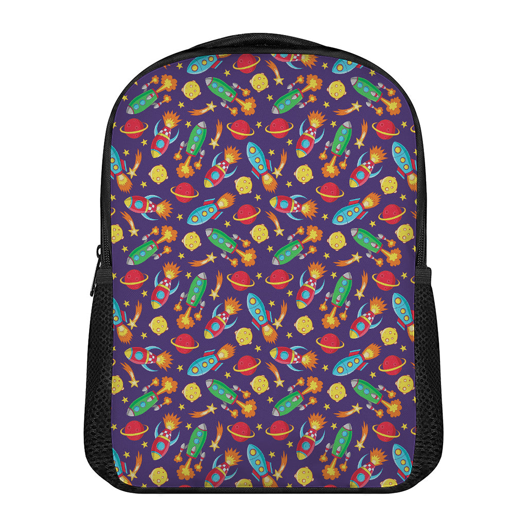 Space Rockets Pattern Print Casual Backpack