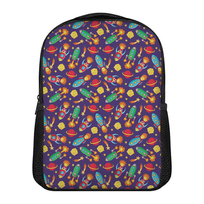 Space Rockets Pattern Print Casual Backpack