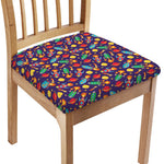 Space Rockets Pattern Print Chair Cushion Cover