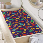 Space Rockets Pattern Print Changing Pad Cover