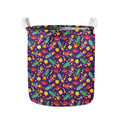 Space Rockets Pattern Print Collapsible Laundry Basket