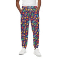 Space Rockets Pattern Print Cotton Sweatpants