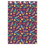 Space Rockets Pattern Print Curtain
