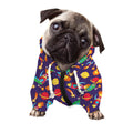 Space Rockets Pattern Print Dog Zip Up Hoodie