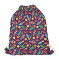 Space Rockets Pattern Print Drawstring Bag