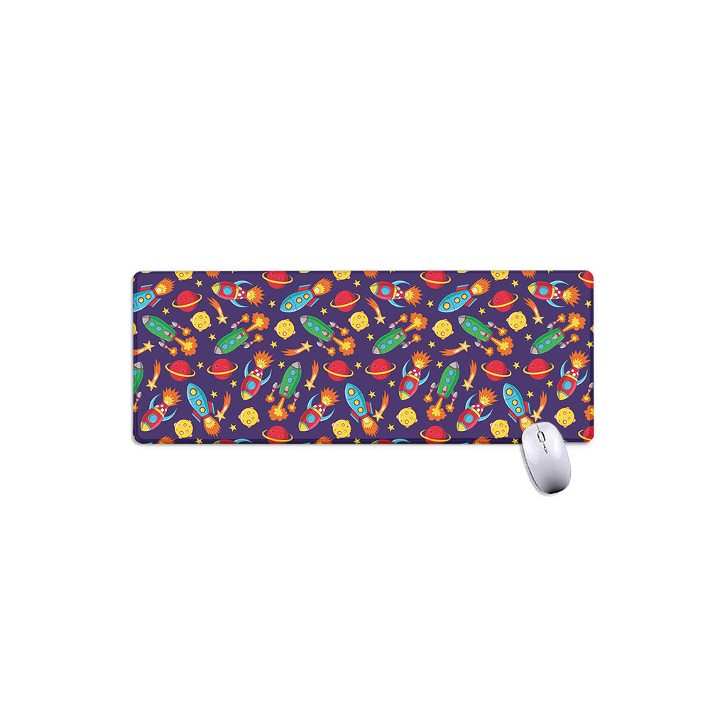 Space Rockets Pattern Print Extended Mouse Pad