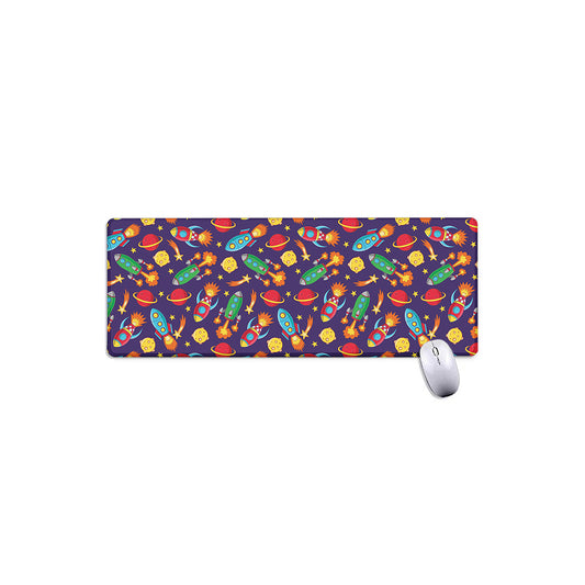 Space Rockets Pattern Print Extended Mouse Pad