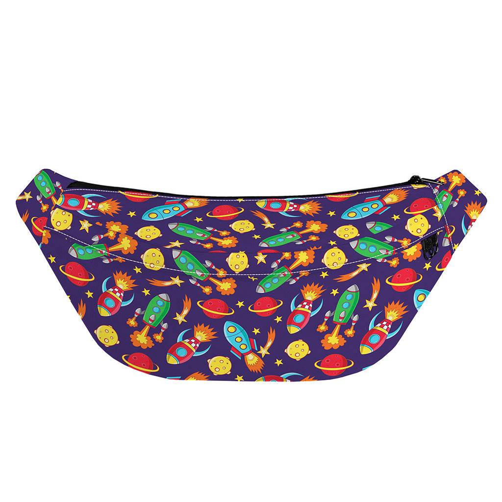Space Rockets Pattern Print Fanny Pack