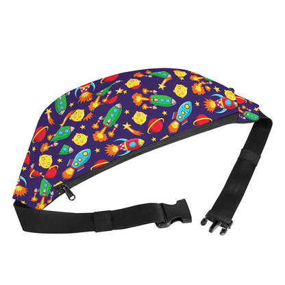 Space Rockets Pattern Print Fanny Pack