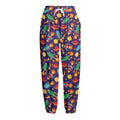 Space Rockets Pattern Print Fleece Lined Knit Pants
