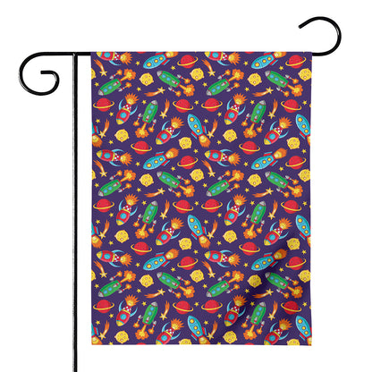 Space Rockets Pattern Print House Flag