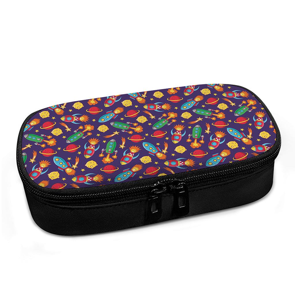 Space Rockets Pattern Print Insulin Cooler Travel Case
