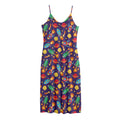 Space Rockets Pattern Print Jersey Midi Cami Dress
