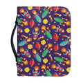 Space Rockets Pattern Print Leather Bible Cover