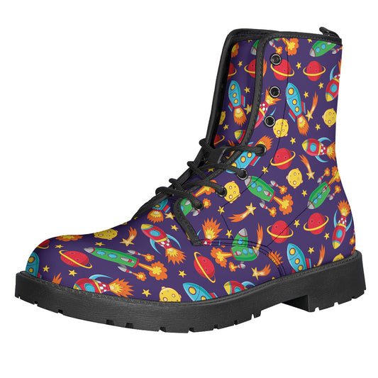 Space Rockets Pattern Print Backpack