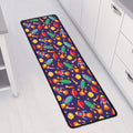 Space Rockets Pattern Print Long Kitchen Mat