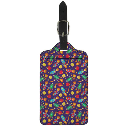 Space Rockets Pattern Print Luggage Tag