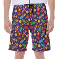 Space Rockets Pattern Print Men's Beach Shorts