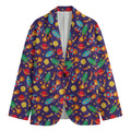 Space Rockets Pattern Print Men's Blazer
