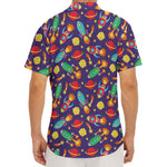 Space Rockets Pattern Print Men's Deep V-Neck Shirt