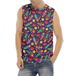 Space Rockets Pattern Print Men's Fitness Tank Top
