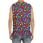 Space Rockets Pattern Print Men's Fitness Tank Top