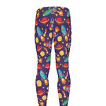 Space Rockets Pattern Print Men's leggings