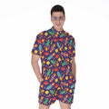 Space Rockets Pattern Print Men's Romper