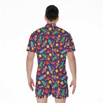 Space Rockets Pattern Print Men's Rompers
