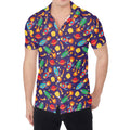 Space Rockets Pattern Print Men's Shirt
