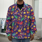 Space Rockets Pattern Print Men's Shirt Jacket