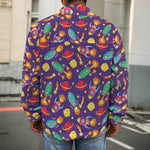 Space Rockets Pattern Print Men's Shirt Jacket