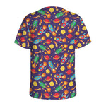 Space Rockets Pattern Print Men's Sports T-Shirt