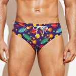 Space Rockets Pattern Print Men's Swim Briefs