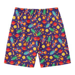 Space Rockets Pattern Print Men's Swim Trunks