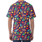 Space Rockets Pattern Print Men's Velvet T-Shirt